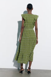 Elegant Laminated Decoration Embroidered Maxi Dress